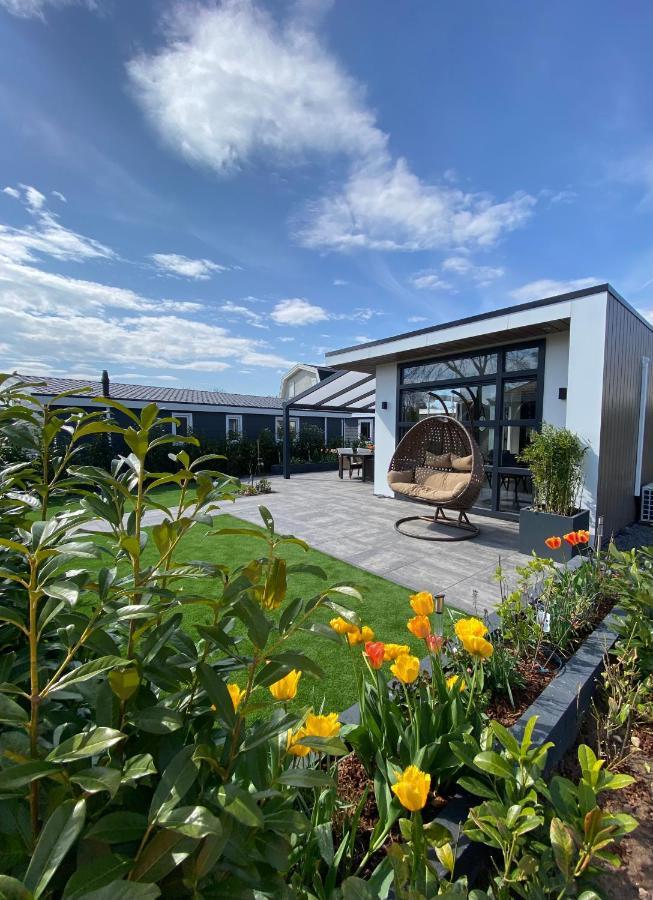 Luxus Cube Ferienhaus Chalet Am See Mit Schwimmbad In Lathum Nl Zewnętrze zdjęcie